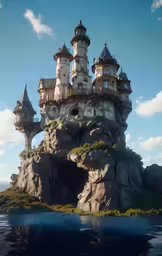the castle is built into the rock formation