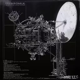 the drawing of an instrument is shown in black