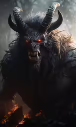 an image of a demon in a demonic forest