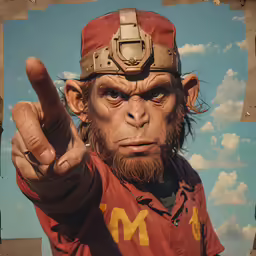 a man dressed as the monkey in a baseball uniform