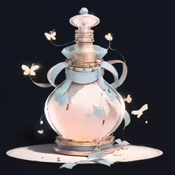 this is an artistic photograph of a bottle with butterflies coming from it