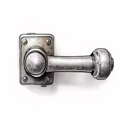 a drawing of a metal handle on a white wall