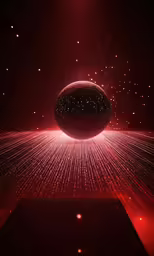 a very colorful and very shiny sphere in the air