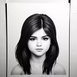 this is a drawing of a woman with brown hair