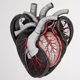 an image of a human heart with blood vessels