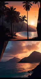 a series of photos with two different landscapes