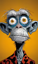 an image of a monkey with large yellow eyes