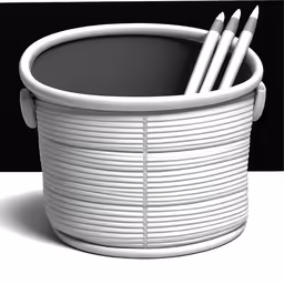 white, coiled plastic container with four pen holders