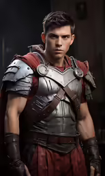 the character from gladion is standing wearing armor