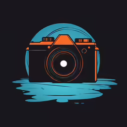 an image of an analog camera with splashes
