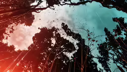 many tree branches are shown in a close up image