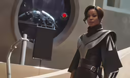 woman dressed in star wars costume standing outdoors