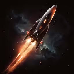 an image of a rocket taking off from the ground