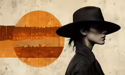 a woman wearing a black hat and trencher