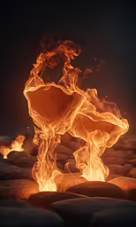 the flames are coming from the fire pit