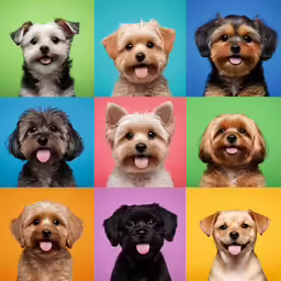 a series of adorable little dogs that are smiling