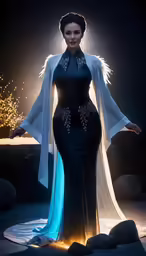 an attractive woman wearing a dress and jacket