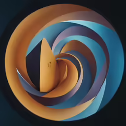 abstract art, including overlapping shapes in an open space
