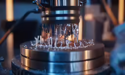 the inside workings of a mechanical device being made