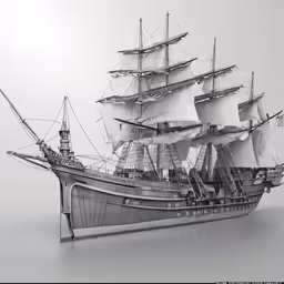 a model sail boat is in the middle of the water