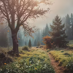 the sun shines through the trees and leaves of a lush, green forest