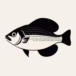the fish is drawing in black and white