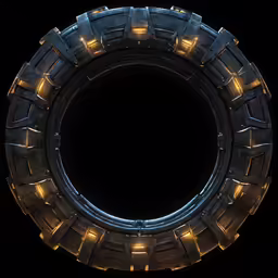 a circular view with lights reflecting off the center