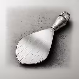 a large silver object is shown on a grey surface