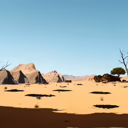 the desert is filled with lots of sand