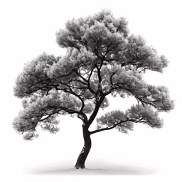 a black and white photo of a tree in the snow