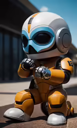 a robot that is sitting on the ground