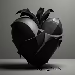 a piece of art with a broken heart