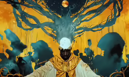 a man wearing a white helmet with trees in the background