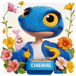 the smurf in the movie is holding a box