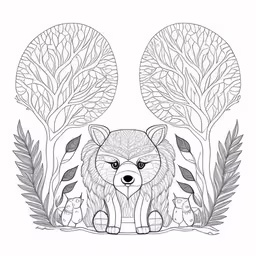 a fox and a bear in a forest