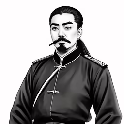 a man in military attire with mustaches