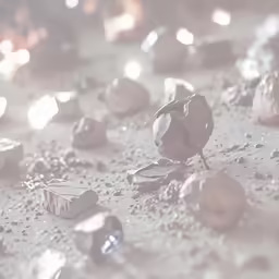 a close up of many rocks and stones