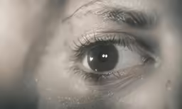 an extreme close up image of a persons eyes
