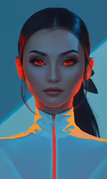 an artistic art image with a woman wearing a necklace