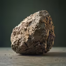 a rock is on a concrete surface with rocks and gravel