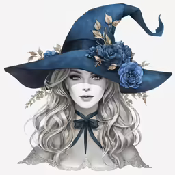 a beautiful young woman wearing a witches hat