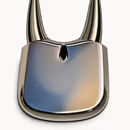 the side view of a silver metal object