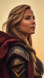 woman in costume staring into the distance