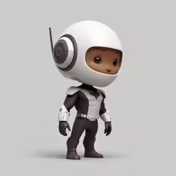 an action figure from star wars with a helmet and tie on