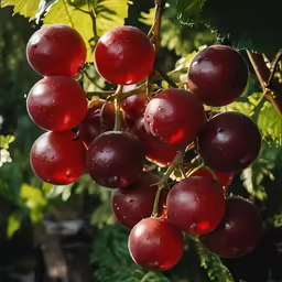 several red berries hanging on a tree branch