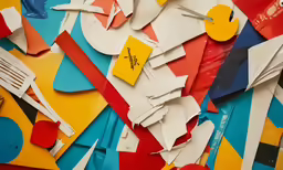 multiple papers that have been shredded together and arranged together