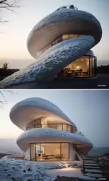 the house looks like a pile of snow