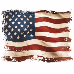 an american flag on a piece of torn paper