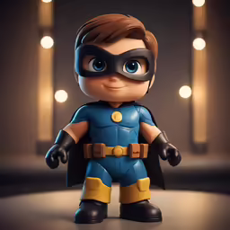 a small toy batman is standing in a room