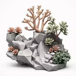 a bunch of plants and rocks with some rocks
